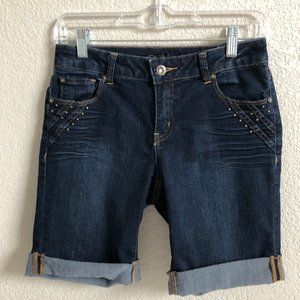 Cache embellished jean shorts